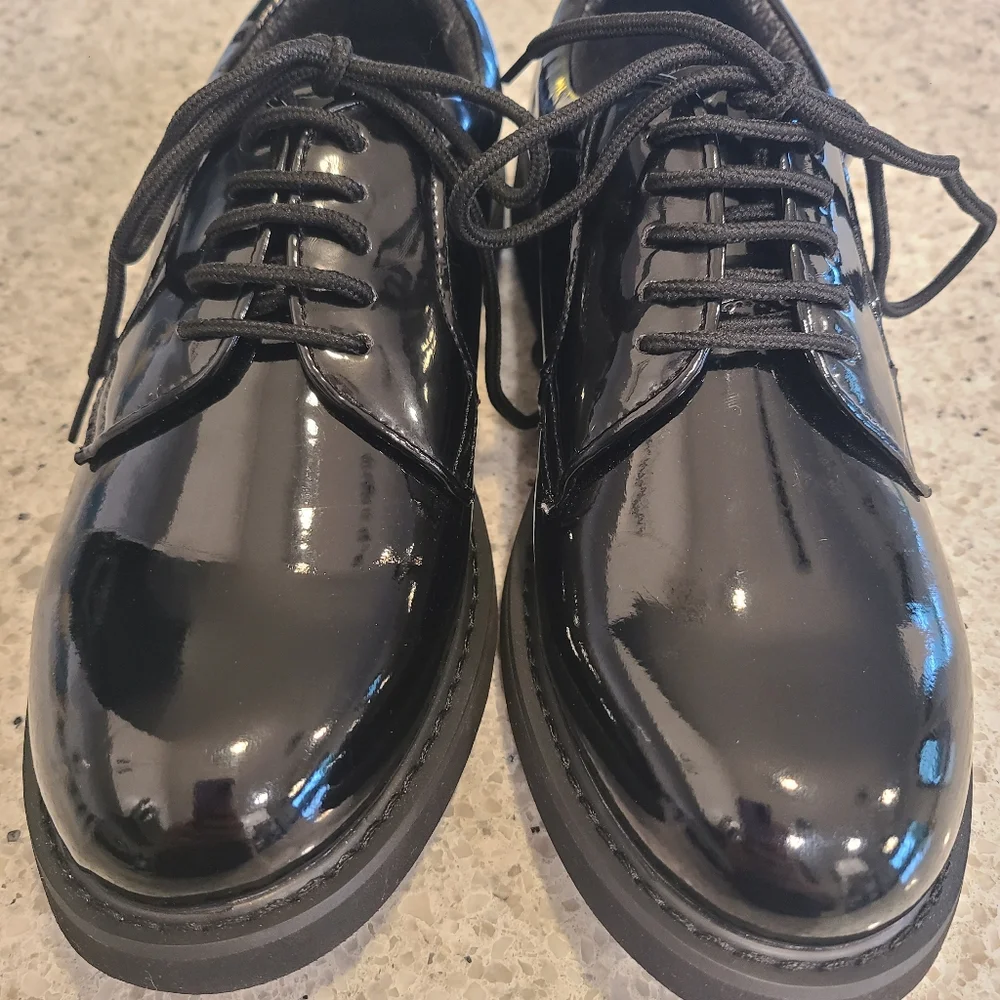 Tact Squad Hi-Gloss Uniform Oxford Shoe (S200) sz 5.5 men's/youth Black